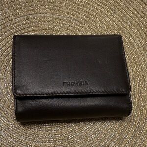 Fuchsia Paris brown Leather Clutch